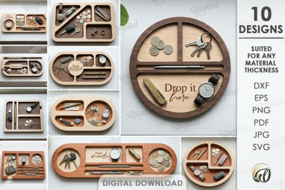 3D Dump Trays Bundle Laser Cut: Elevate Your Home and Office Organization