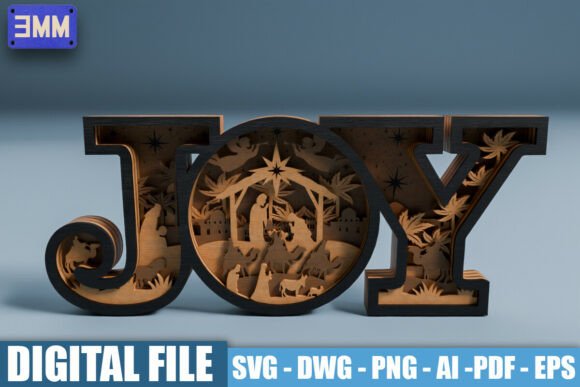 3D JOY Nativity Scene Laser Cut File