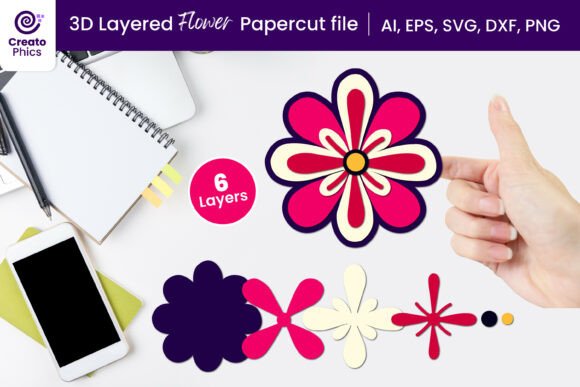 3D Layered Flower Paper, Laser Cutting: Elevating Your Crafts with Precision
