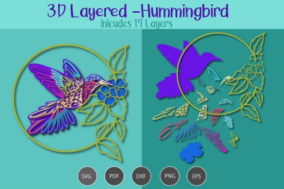 3D Layered Hummingbird