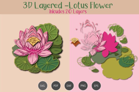 3D Layered Lotus Flower