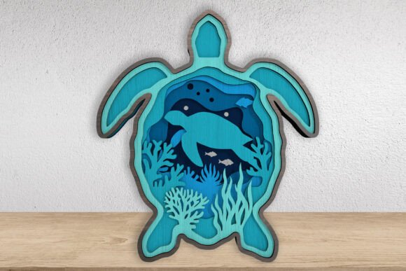3D Layered Sea Turtle Laser Cut File