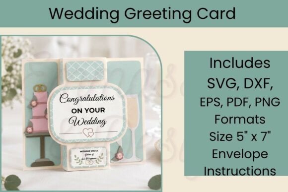 3D Pop out Wedding Card SVG