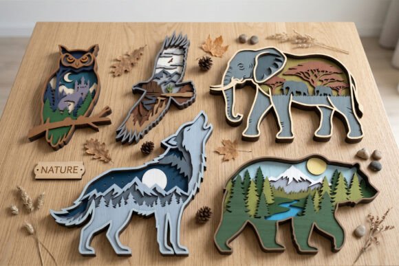 5 Layered Nature Animal 3D Mandala