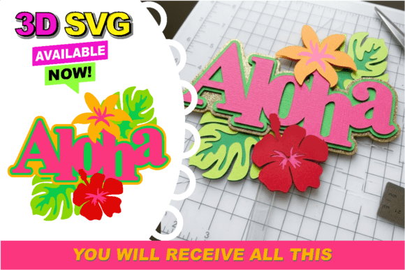 Aloha Cake Topper 3D SVG