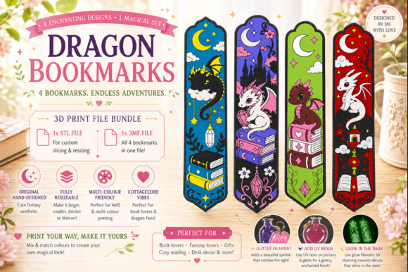 Fantasy Dragon Bookmarks 3d Print Files: A Guide to Crafting Unique Reading Companions