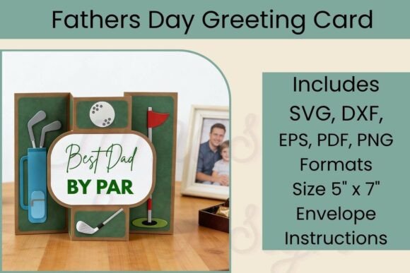 Golf SVG 3D Pop out Card, Fathers Day: A Creative Way to Honor the Game and the Dad