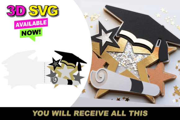 Graduation Card 3D SVG: Elevate Your Celebration with Handcrafted Elegance